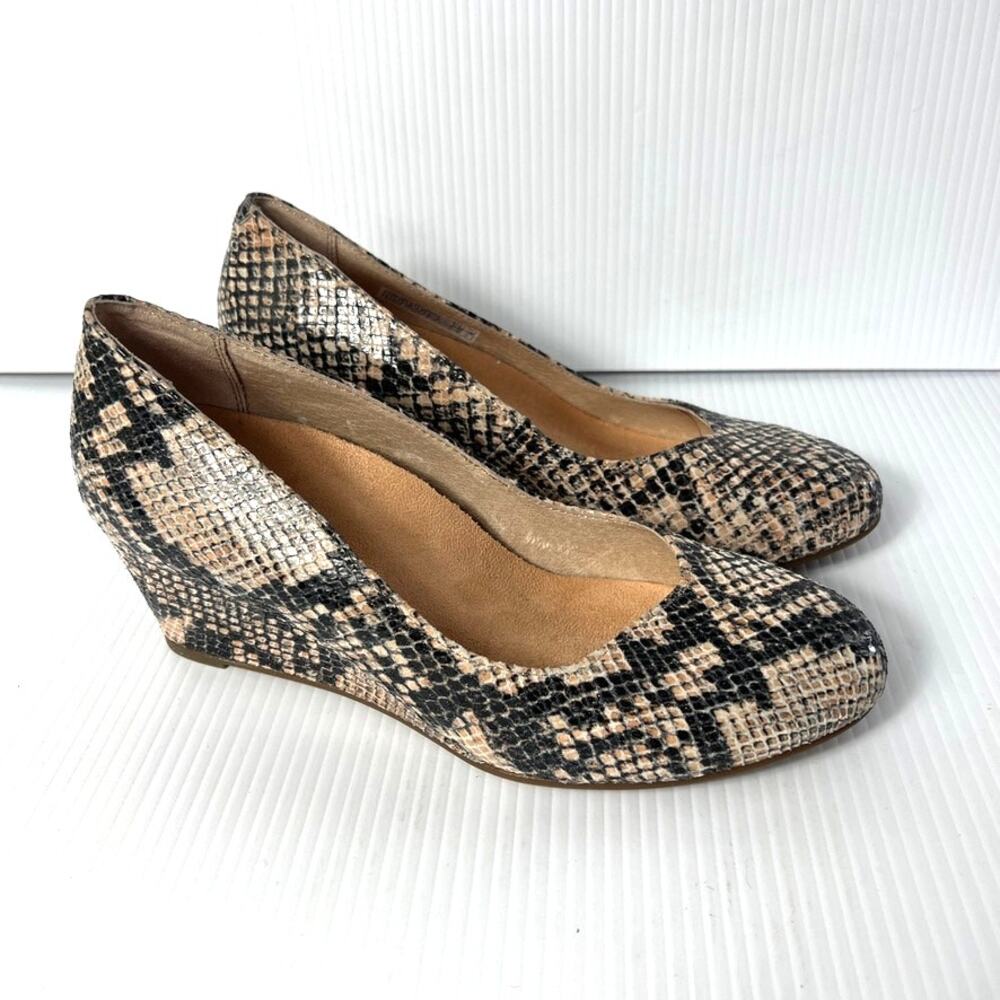 Vionic Antonia Embossed Leather Close Toe Wedges Snakeskin Print Women Size 7.5 - Picture 8 of 8